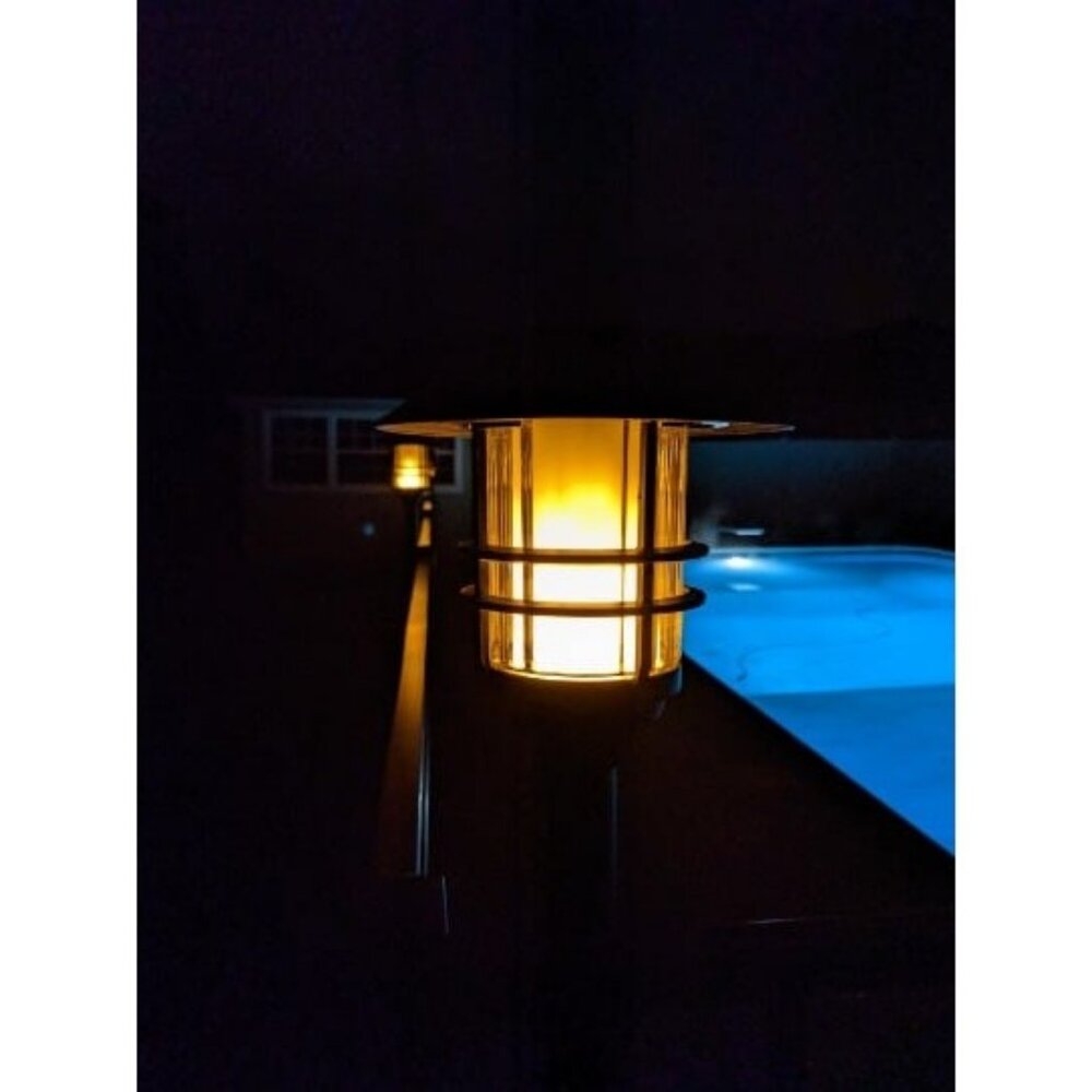 2 Packs Solar Pathway Flame Lights - Solar Lights Outdoor Torch Waterproof LED